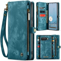 CaseMe 008 Google Pixel 9a Etui z klapką 2w1 z odpinanymi pleckami typu portfel - Niebieski