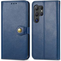 Mobigear Snap Button Samsung Galaxy S25 Ultra Cover a libro portafoglio - Blu