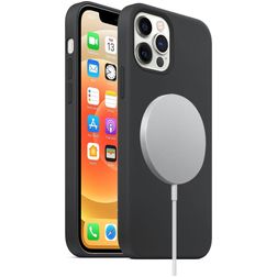 Mobigear Rubber Touch iPhone 12 Silikon MagSafe Etui plecki - Czarny