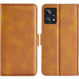 Mobigear Slim Magnet Realme 9 Pro Plus Pungetui med Seddelrum - Cognac