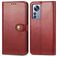 Mobigear Snap Button Xiaomi 12 Pro Funda tipo libro Cartera - Rojo