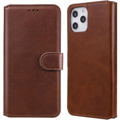 Mobigear Wallet iPhone 12 Pro Max Plånboksfodral med sedelfack - Brun