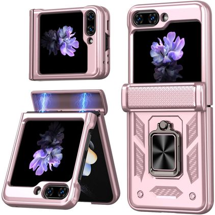 Mobigear Armor ring Samsung Galaxy Z Flip 6 Hard Case Back cover Shockproof with Ring Holder - Rose Gold