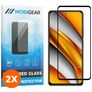 Mobigear Premium POCO F3 Vidro temperado Película de ecrã - Compatível com capas - Preto (Pack de 2)