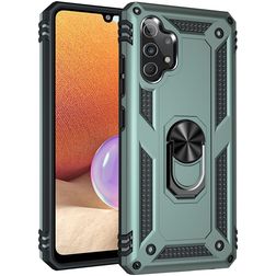 Mobigear Armor Ring Samsung Galaxy A32 4G Kova Suojakuori Iskunkestävä + Sormuspidike - Vihreä