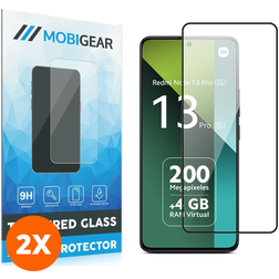 Mobigear Premium Xiaomi Redmi Note 13 Pro 5G Cristal templado Protector de pantalla - Compatible con fundas - Negro (pack de 2)