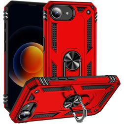 Mobigear Armor Ring iPhone 17e Hard Case Back cover Shockproof with Ring Holder - Red