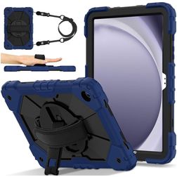 Mobigear SureGrip Xtreme Samsung Galaxy Tab A9 Plus (2023) Fodral Hårdplast / Silikon Skal + Axelrem + Ställ - Blå
