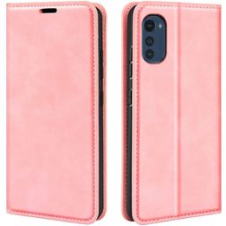Mobigear Retro Slim Motorola Moto E32s Etui z klapką typu portfel - Różowy