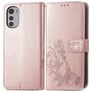 Mobigear Clover Motorola Moto E32 Wallet case - Rose Gold