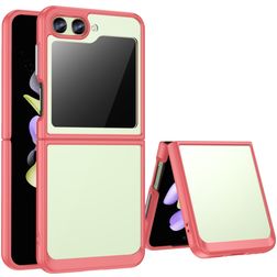 Mobigear Crystal Samsung Galaxy Z Flip 5 Tvrdý plast Zadní kryt - Průhledná / Červená