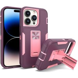 Mobigear Heavy Armor Stand iPhone 14 Pro Max Hard Case Back cover Shockproof with Stand - Purple
