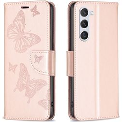 Mobigear Butterfly Samsung Galaxy S23 Funda tipo libro Cartera - Oro rosa