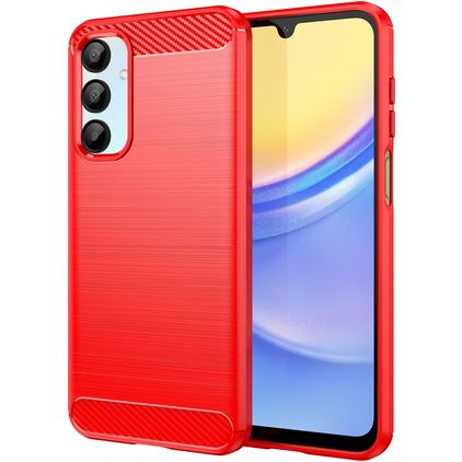 Mobigear Brushed Slim Samsung Galaxy A56 Fleksibel TPU Bagsidecover - Rød
