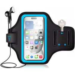 Mobigear Go Active Mobilholder til løb Neopren Sportscover Løbearmbånd - Medium - Blå