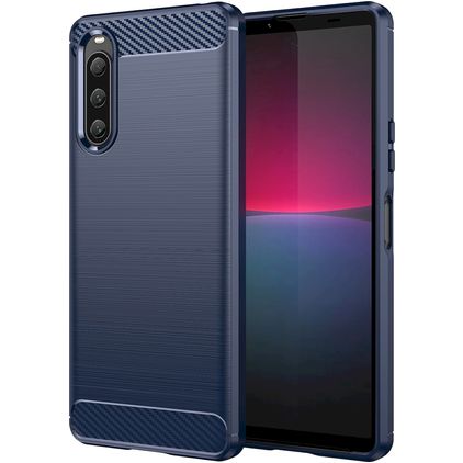 Mobigear Brushed Slim Sony Xperia 10 V Flexibilní TPU Zadní kryt - Modrá