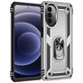 Mobigear Armor Ring Motorola Moto G52 Hard Case Back cover Shockproof with Ring Holder - Silver