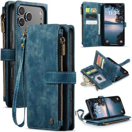 CaseMe C30 iPhone 17 Pro Max Funda tipo libro Cartera - Azul