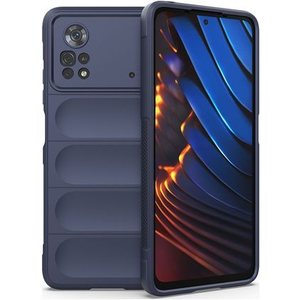 Mobigear Bumpy POCO X4 Pro 5G TPU flexible Carcasa - Azul oscuro