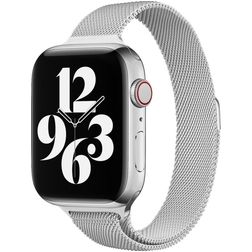 Mobigear Slim Loop Correa Milanesa Cierre magnético para Apple Watch - 42/41/40/38 mm - Plateado
