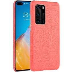 Mobigear Croco Huawei P40 Tvrdý plast Zadní kryt - Červená