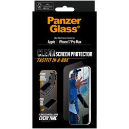 PanzerGlass FastFit iPhone 17 Pro Max Tvrzené sklo Ochrana displeje - kompatibilní s pouzdry + Instalační rámeček