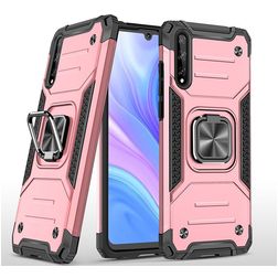 Mobigear Armor Ring Huawei P Smart S Hårdt Bagsidecover Stødsikkert med ringholder - Rosaguld