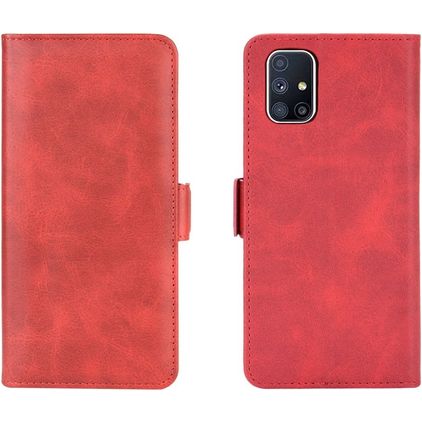 Mobigear Slim Magnet Samsung Galaxy M51 Lompakkokotelo + Setelitasku - Punainen