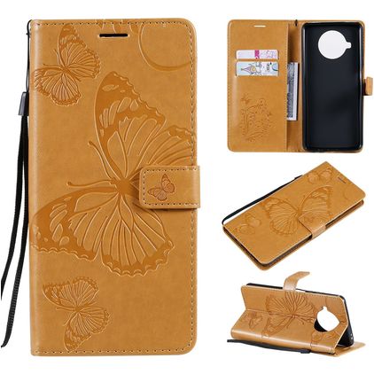 Mobigear Butterfly Xiaomi Mi 10T Lite Funda tipo libro Cartera - Coñac
