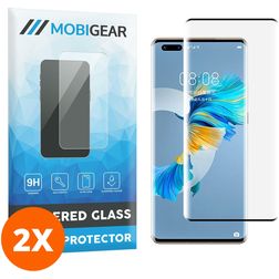 Mobigear Curved Huawei Mate 40 Pro Glas Skærmbeskytter - Case Friendly - Sort (2-pak)