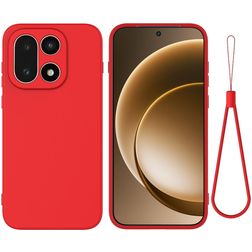 Mobigear Rubber Touch OnePlus 15 Silikoni Suojakuori - Punainen