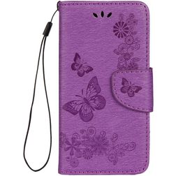 Mobigear Butterfly iPhone XS Pungetui med Seddelrum - Lilla