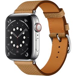 Mobigear Torino Aito nahka Apple Watch Ranneke Solki - 42/41/40/38 mm - Ruskea