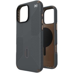 Speck Presidio2 Grip iPhone 16 Pro Max MagSafe Plástico rígido Capa traseira Antichoque - Charcoal Grey