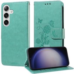 Mobigear Flowers Samsung Galaxy S25 Plus Wallet case - Green