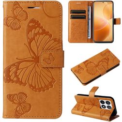 Mobigear Butterfly Xiaomi 14T Pro Lompakkokotelo + Setelitasku - Konjakki