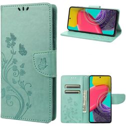 Mobigear Flowers Samsung Galaxy M53 Wallet case - Green
