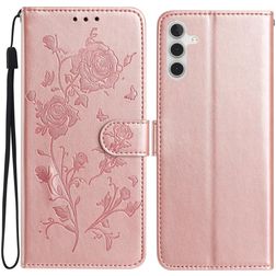 Mobigear Flowers Samsung Galaxy A17 Etui z klapką typu portfel - Różowe złoto