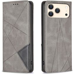 Mobigear Rhombus Slim iPhone 17 Pro Max Cover a libro - Grigio