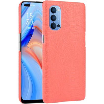 Mobigear Croco OPPO Reno 4 Hardcase Etui plecki - Czerwony