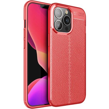 Mobigear Luxury iPhone 13 Pro Max Fleksibel TPU Bagsidecover - Rød