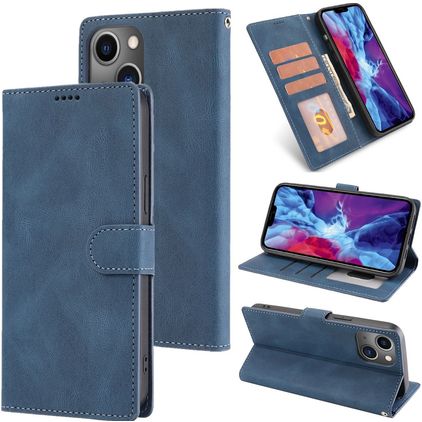 Mobigear Wallet iPhone 14 Funda tipo libro Cartera - Azul