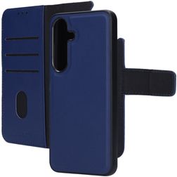 Mobiparts Samsung Galaxy S25 Case Genuine Leather Detachable 2-in-1 Wallet Case Wallet - Blue