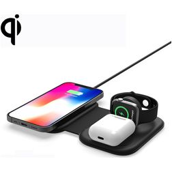 Mobigear Magnetic Folding 3in1 Caricabatterie wireless 15W - Nero