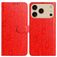 Mobigear Flowers iPhone 18 Pro Max Capa livro Carteira - Vermelho