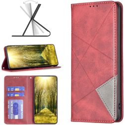 Mobigear Rhombus Slim Motorola Edge 40 Capa livro - Vermelho