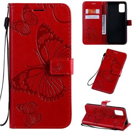 Mobigear Butterfly Samsung Galaxy A71 Wallet case - Red