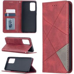 Mobigear Rhombus Slim Samsung Galaxy A52 Funda tipo libro - Rojo