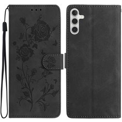 Mobigear Flowers Samsung Galaxy A17 Pungetui med Seddelrum - Sort