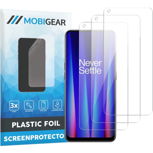 Mobigear OnePlus Nord CE 2 Película de ecrã em plástico - Compatível com capas (Pack de 3)